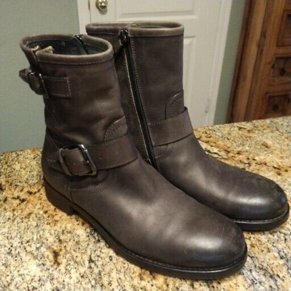 Alberto Fermani Grey Leather Moto Motorcycle Riding Boots SZ US 9 EU 39.5 - Picture 4 of 15